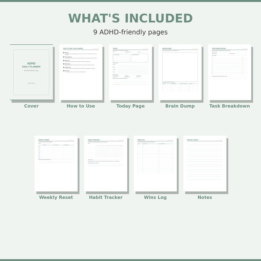 ADHD planner all pages