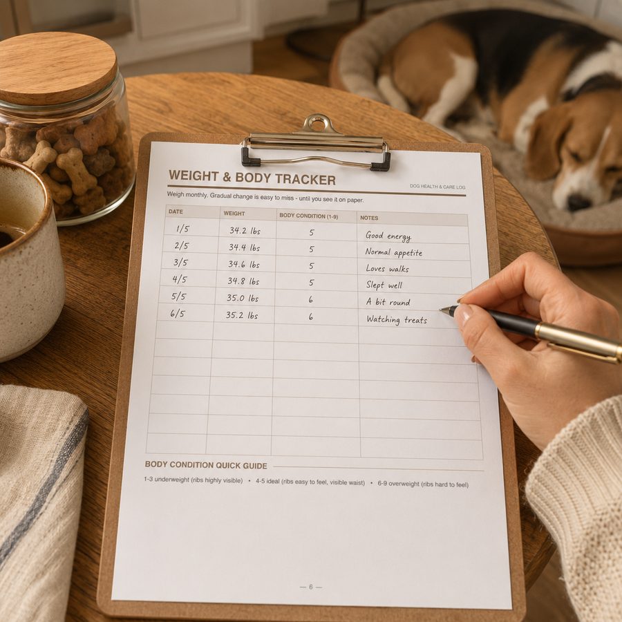 Weight tracker in use